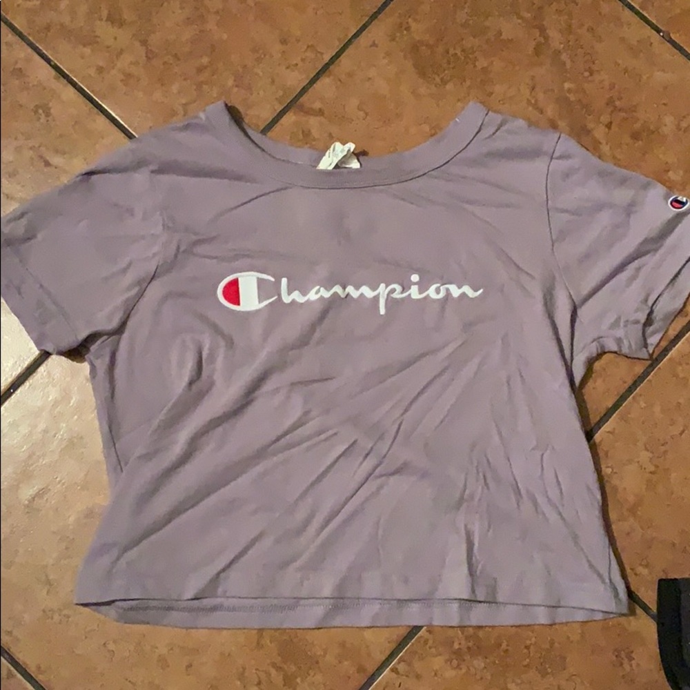 Lavender purple champion crop tee.